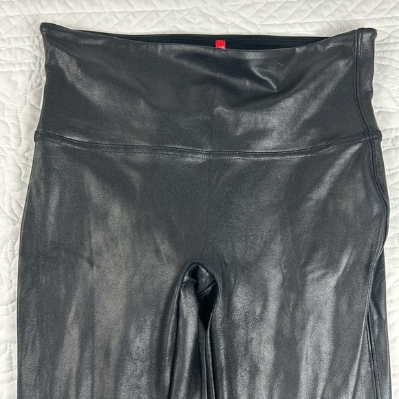 SPANX •M• Black Faux Leather Leggings - Picture 8 of 15